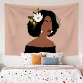 Lofaris Beautiful Girl Floral Family Still Life Custom Tapestry